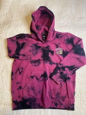 Vans Magenta and Black Tie-Dye Pullover Hoodie